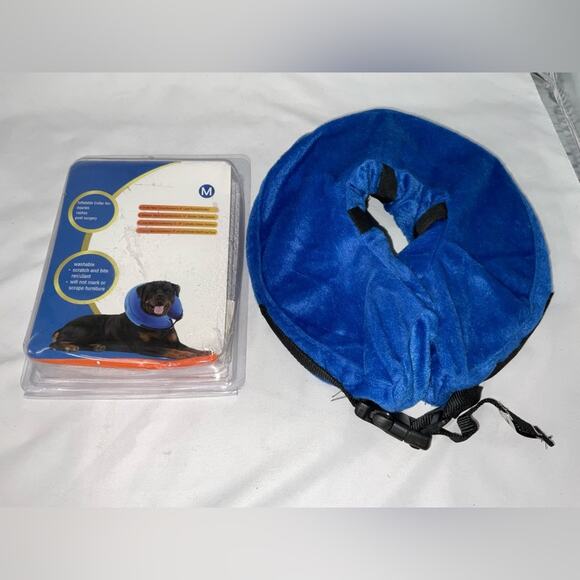 E- KOMG Blue Medium Inflatable Donut Collar For Injuries Rashes And Post Surgery - Picture 1 of 5
